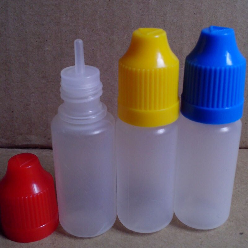 100pcs 10ml PE Plastic Needle Bottle Refillable Empty E Liquid Dropper Bottle With Childproof Cap Squeezable Soft Vial