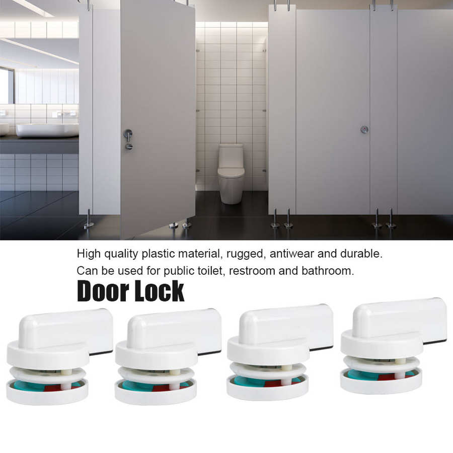 Cerradura Puerta 4Set Plastic Deur Bolt Lock Universele Voor Openbare Wc Toilet Badkamer Eenvoudige Installatie