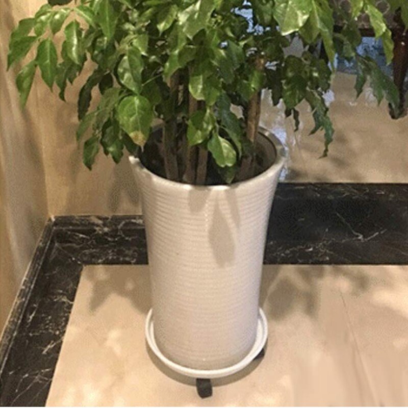 Flower Pot Dolly Plant Stand, 2x Flower Pot Trays on Wheels Round Flower Pots Moving Flower Pots on Indoor Rollers (2 Pcs)