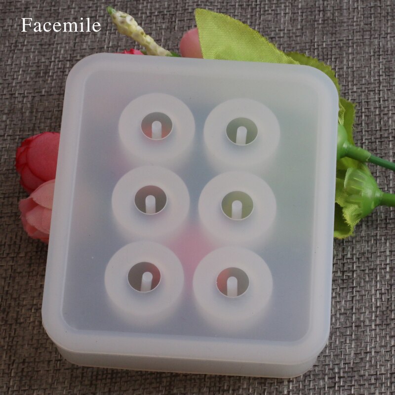 Facemile Transparent Rectangle Silicone Bead Mould Square Ball 6 Holes DIY Epoxy For Jewelry Mold Cake Decoration Tools