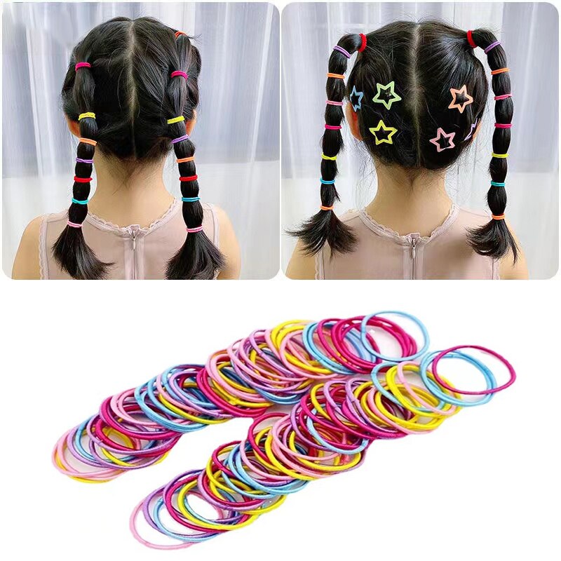 100PCS/Set Small Elastic Rubber Band Hair Rin Girls hair bands Hair Accessories Kids Ponytail fixed Headband Scrunchie Headdress