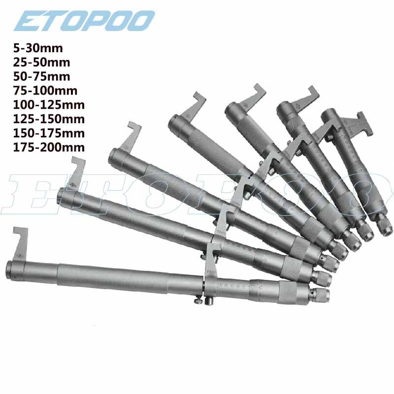 Inside Micrometer 0.01mm Metric Carbide Ratchet Screw Gauge Measuring Tool 5-30mm 25-50-75-100-125-150-175-200mm
