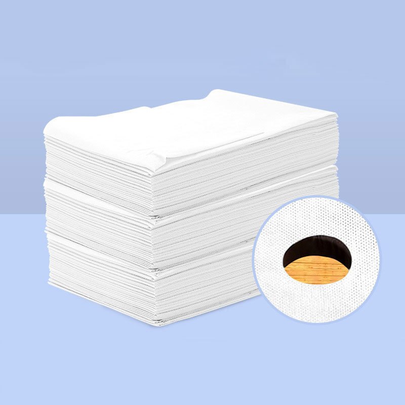 20/60/100 Stuks Wegwerp Laken Schoonheidssalon Dunne Dikker Niet-geweven Stof Massage Tafel Bed cover 80X180Cm 80x190cm: white have hole / 100pcs thin 80x180cm