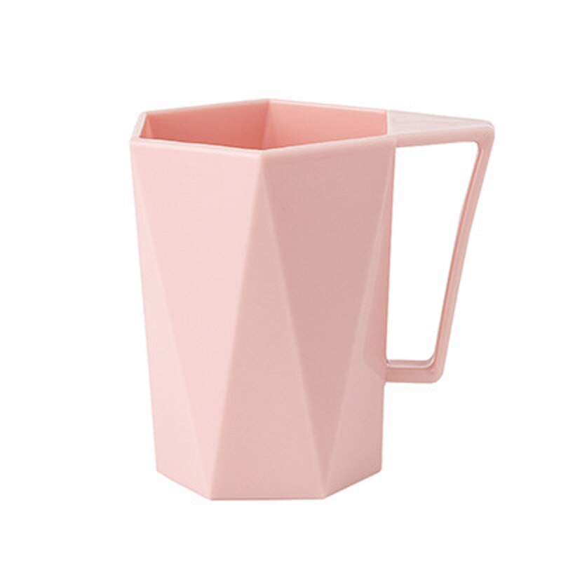 Geometrische mondspoelbeker, huishoudelijke plastic wasbeker, drinkbeker, paar effen kleur tandenborstelbeker met handvat voor thuis: Mondspoelbeker 05