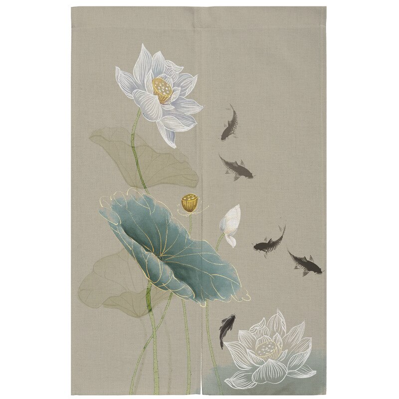 Chinese Stijl Lotus Deur Gordijn Slaapkamer Partitie Restaurant Deur Decoratie Badkamer Half Gordijn Feng Shui Gordijn: 02 / 85x120cm