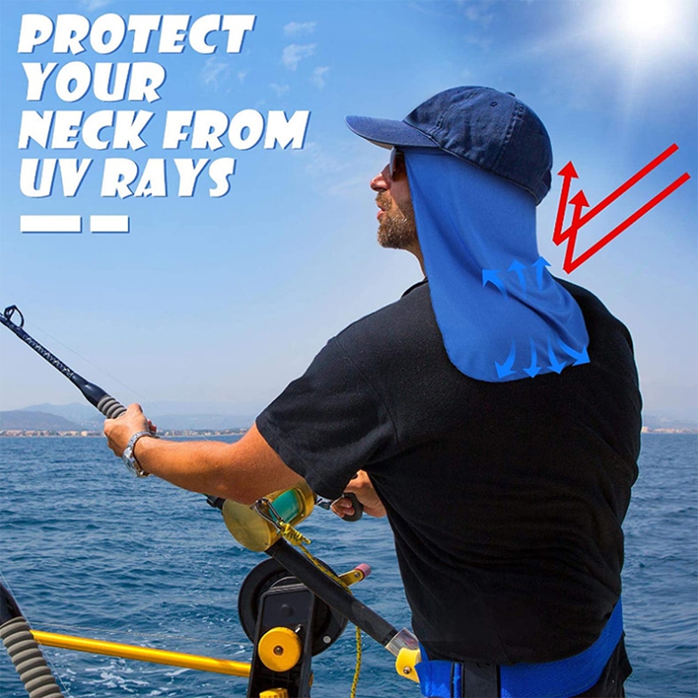 Cycling Sun Shade Cooling Cap Outdoor UV Protection Wide Brim Elastic Polyester Hard Hat Neck Protector For Fishing Hiking