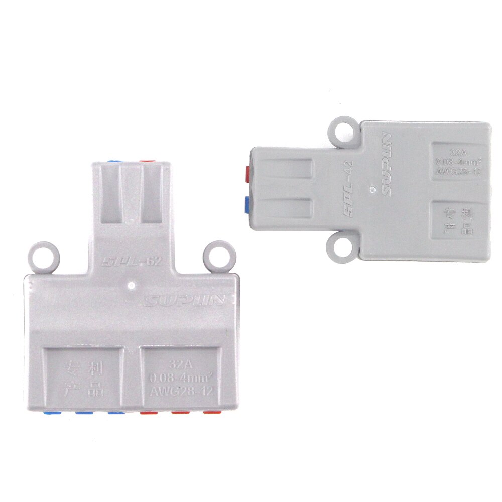 Conector elétrico de fio 2 em 4/6, conector compacto para saída de fios, divisor terminal e bloco elétrico