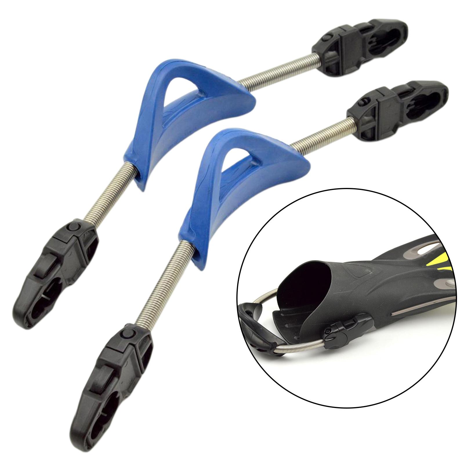 Snorkeling Fin Spring Heel Strap Adjustable Diving Open-Heel Flipper Straps: Blue XS