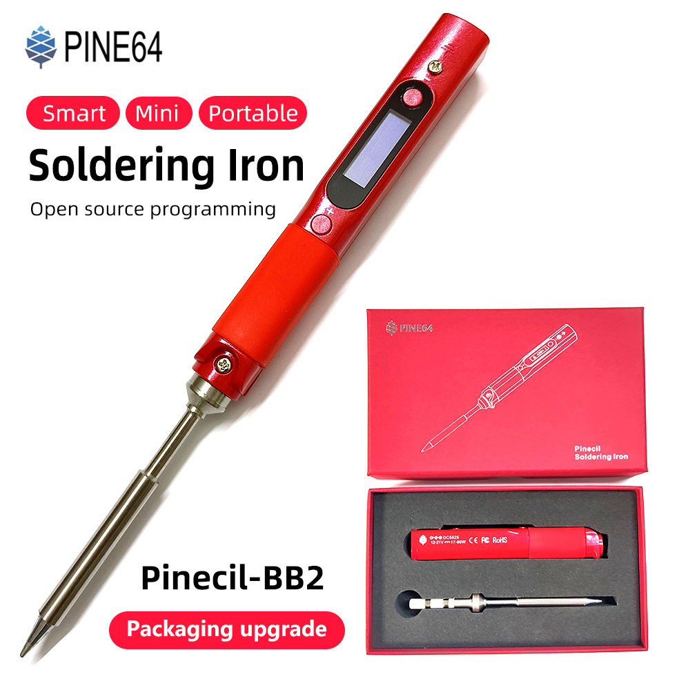Pine64 Intelligent Constant Temperature Type-C DC5525 Portable Electric Mini Smart Soldering Iron Pinecil B2 BC2 KU C1 Tip