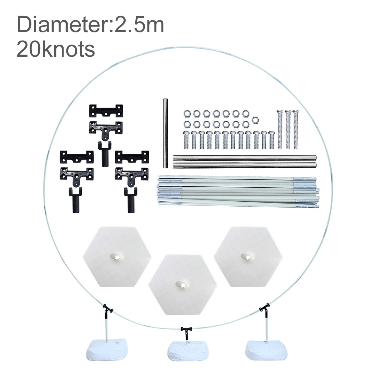 Arche à ballons ronde, support en arc circulaire pour mariage, décoration de fête d&#39;anniversaire, fournitures de réception pour bébé, toile de fond: 2.5M