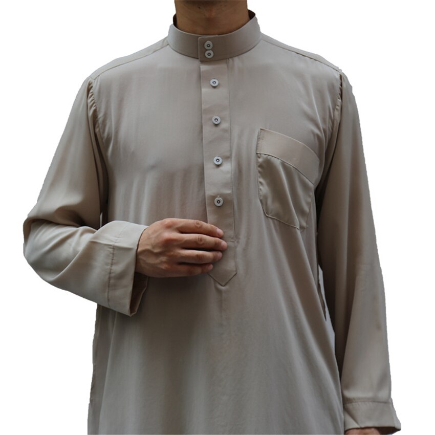 Adult Abaya Muslim Man Islamic Clothing Jubba Thobe Kurta Pakistan Evening Dress Arabic Traditional Ramadan Long Sleeve Robes