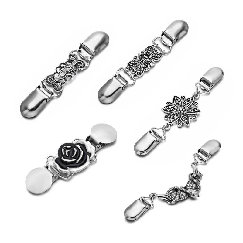 Retro Vest Clip Trui Clip Vrouwen Filigraan Cinch Terug Van Jurken Sjaal Clip