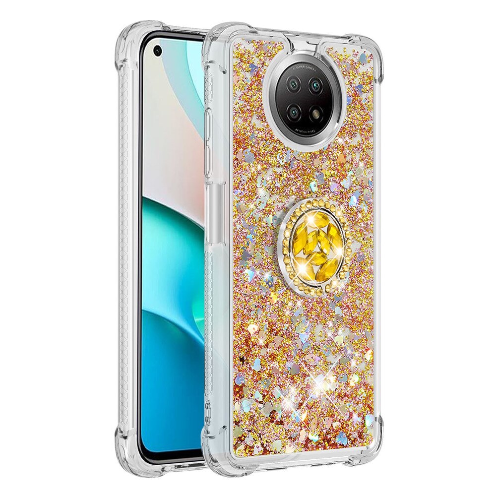 Voor Xiaomi Redmi Opmerking 9 5G Rhinestone Ring Gesp Anti-Collision Quicksand Case Voor Xiaomi Note9 5G cover Coque Fundas Behuizing: 4