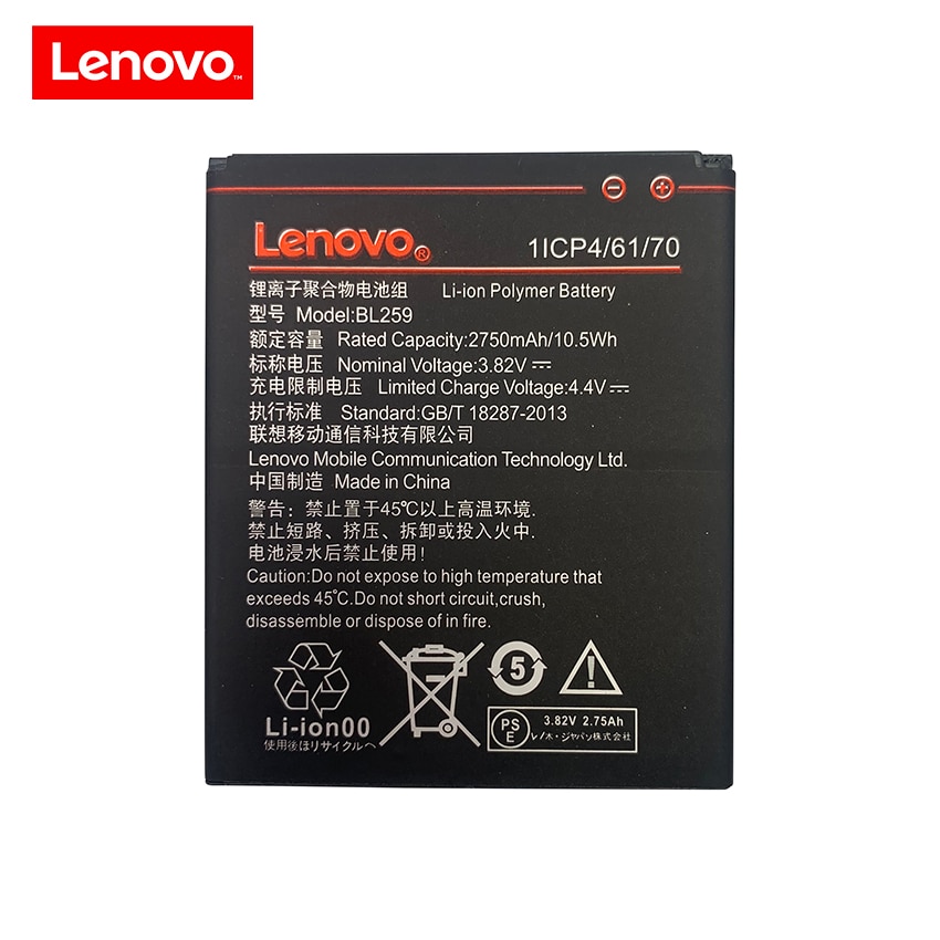 100% Original BL259 2750mAh Batterie Pour Lenovo Vibe K5 / K5 Plus A6020 A6020A40 A6020A46 Citron 3 3S Batteries de Téléphone Bateria