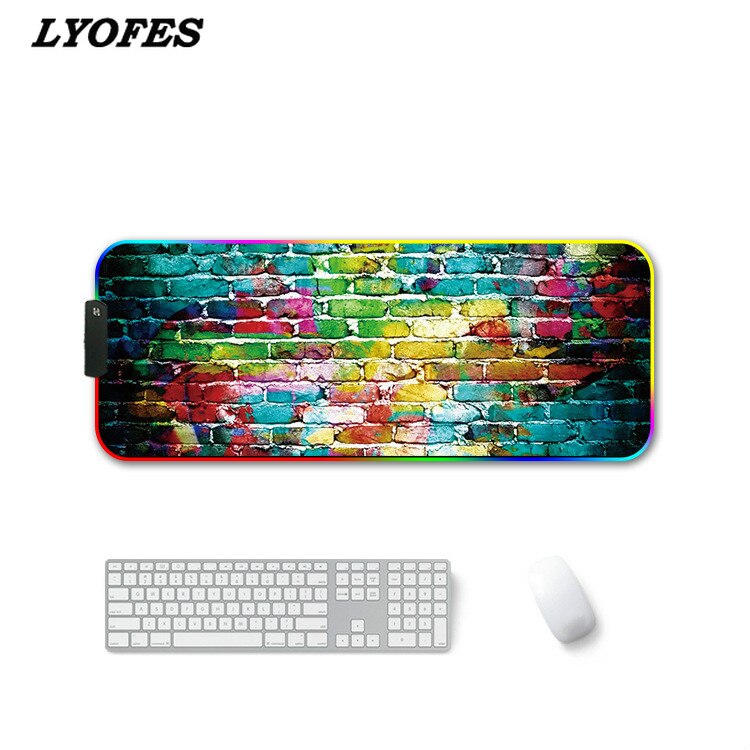 RGB Gaming Mouse Pad Large XXL Rubber Mat RGB Colorful LED Lighting Gaming Mouse Pad for PC Computer: 300x800x3mm 10