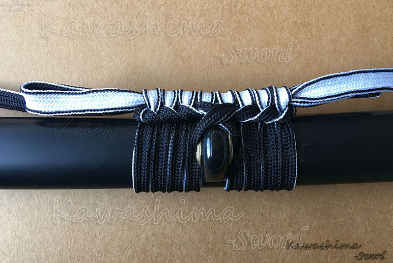 Japansk samurai sværd sageo polyester reb dobbelt lag til saya (skede) ledning-sort/rød mærkeforsyning