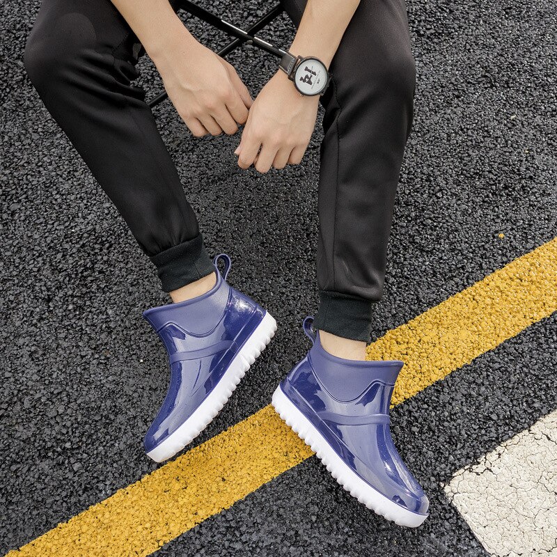 Non-slip Rain Boots Men Waterproof Shoes Plush Warm Fishing Shoes Non-slip Slip-on Winter Boots Men Zapatos De Mujer Rain Boots