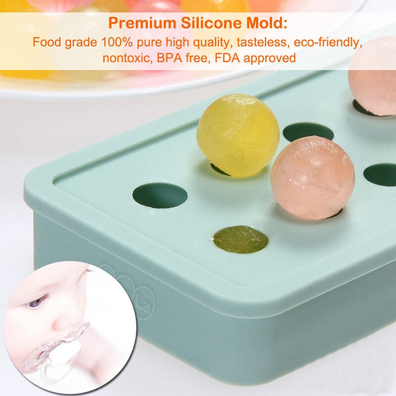 Siliconen Sphere Ice Cube Tray Ball Mold Ronde Bal Drinken Whiskey Cocktails Chocolade Diy Bar Gereedschap Kleur Willekeurige