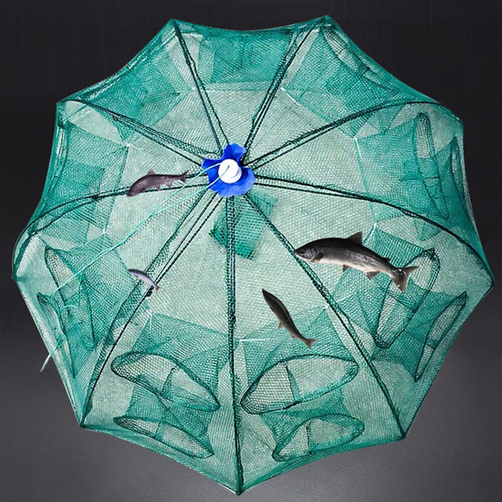 Filet de pêche pliable équipement de pêche main jeter filet avec parapluie protection automatique du poisson fournitures de pêche 4 importations (envoyer des sacs)