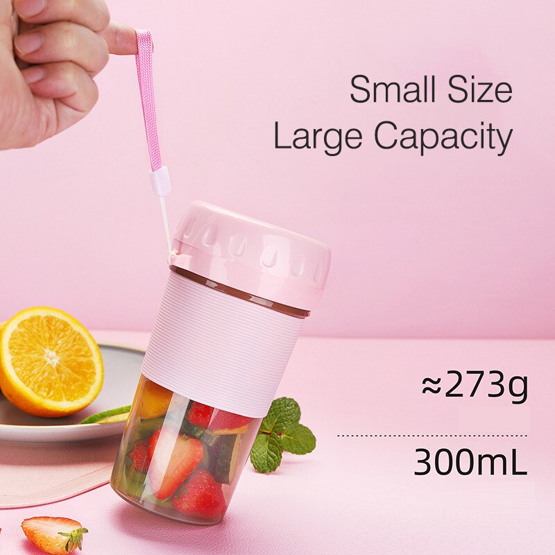 300 Ml Draagbare Juicer Elektrische Usb Oplaadbare Smoothie Blender Machine Mixer Mini Sap Cup Maker Snelle Blenders Keukenmachine