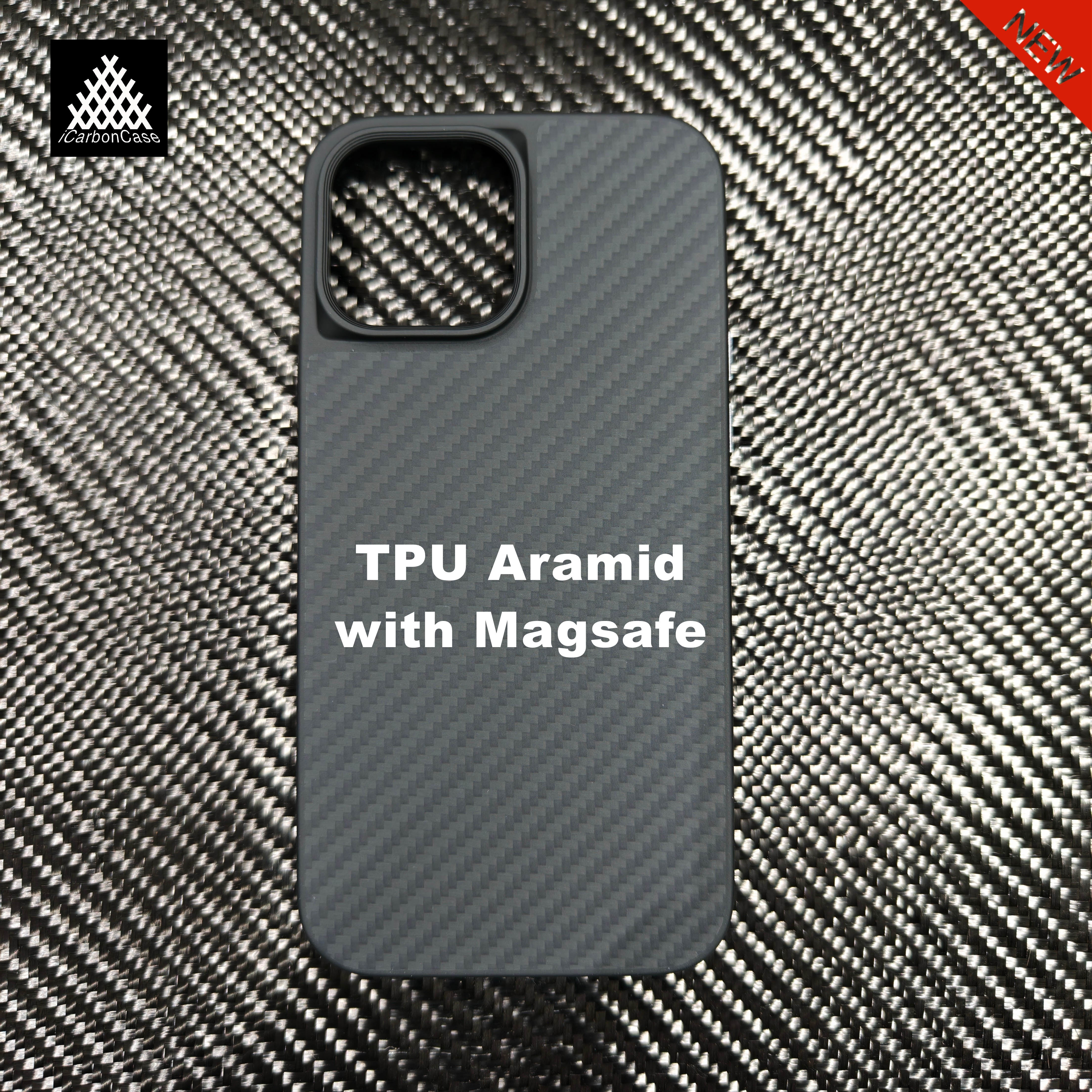 TPU + Kevlar Aramid Carbon Fiber Case with MagSafe for iPhone 13 14 15 16 Pro Max 14+ 15+ 16+Wireless Charging Phone Cover