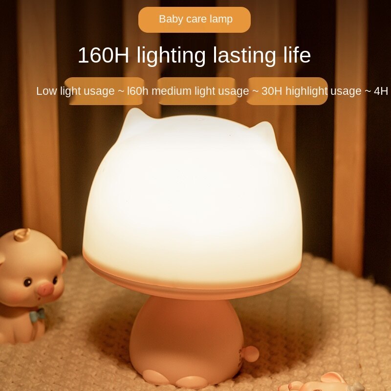 Remote control small night light charging bedroom bedside can adjust the brightness time off lamp wireless desk lamp night light