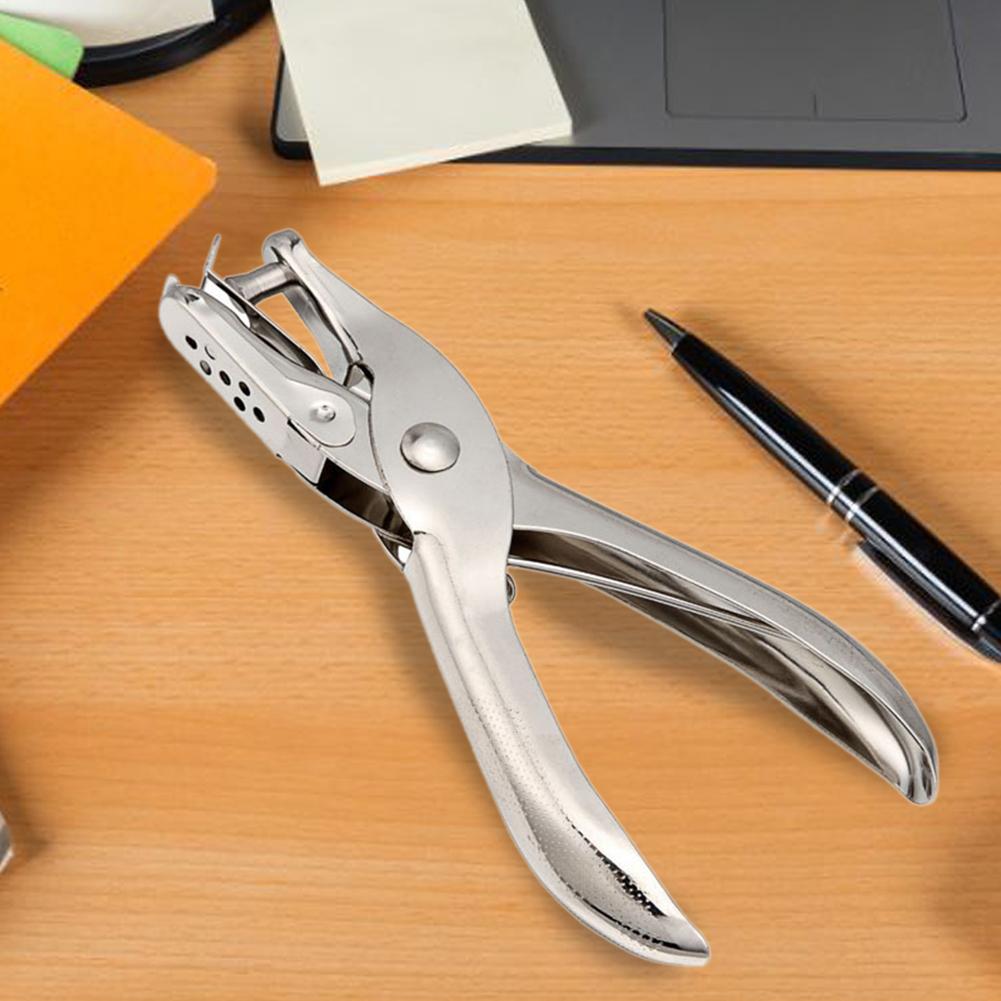 Hand-held Puncher Art Sheet Punch Card Cutting Punch Tool 6MM Convenient Chrome Hole Puncher Office School Supplies