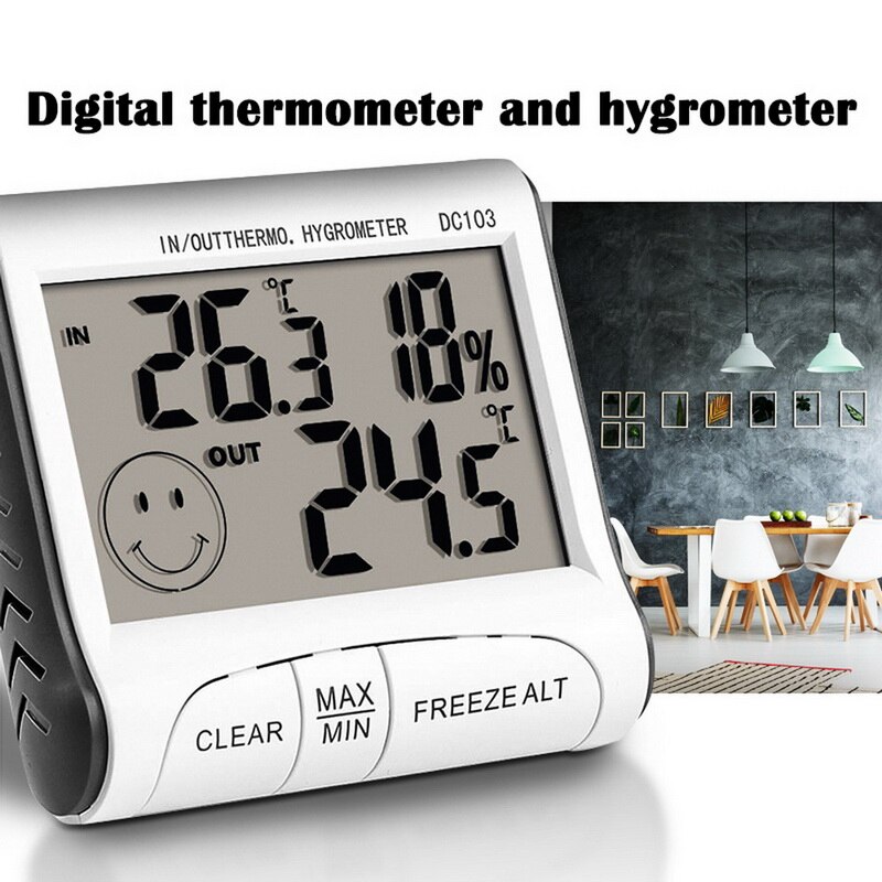 Strong Magnet Digital Humidity Display Hygrometer Thermometer Indoor Outdoor Temperature Humidity Monitor With Probe