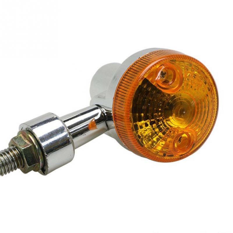 Universele 5W 12V Voor Achter Motorfiets Richtingaanwijzers Commando Lampindicators Amber Lichten Lamp Motor Richtingaanwijzer: Yellow shell Plating