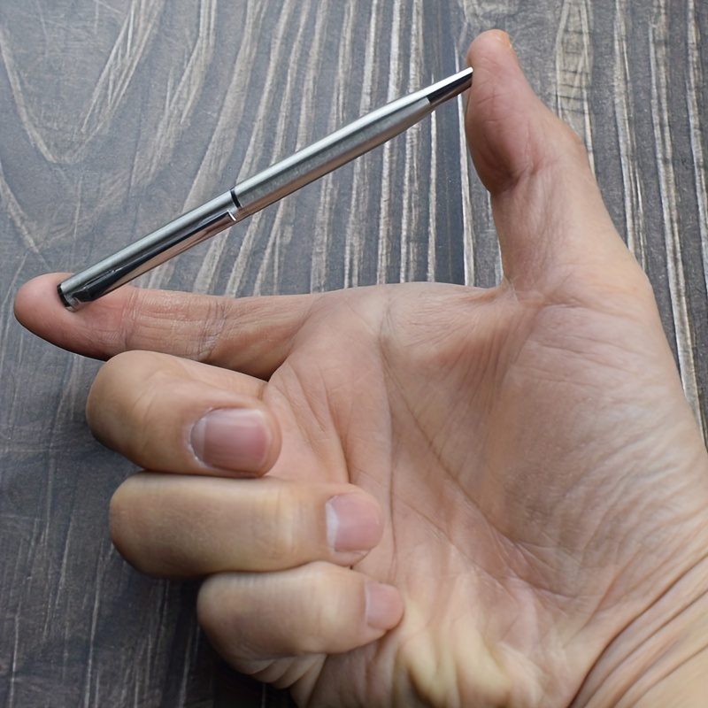 Fickkulspetspenna i rostfritt stål med 0.7mm svarta blå bläckpåfyllningar, bärbar mini-kulspetspenna i metall, brevpapper, kontorsmaterial, skolmaterial