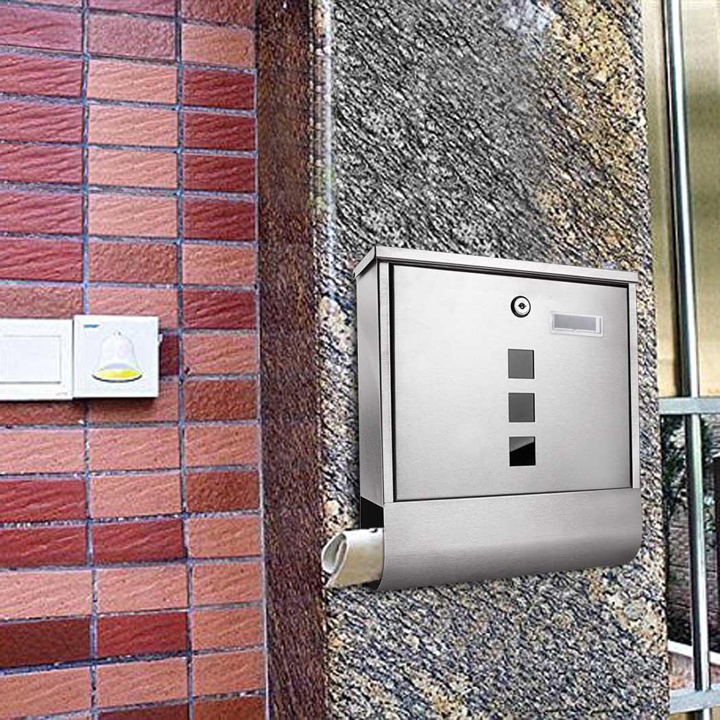 Wall Mounted Mailbox Stainless Steel Letterbox Mailbox Mail Post Box Home Decoration