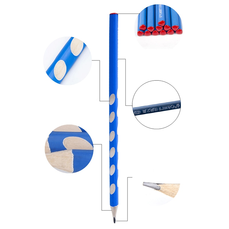 5 pièces crayon de trou HB Kawaii crayons de plomb en bois pour enfants fournitures de bureau scolaires nouveauté papeterie outils de Correction