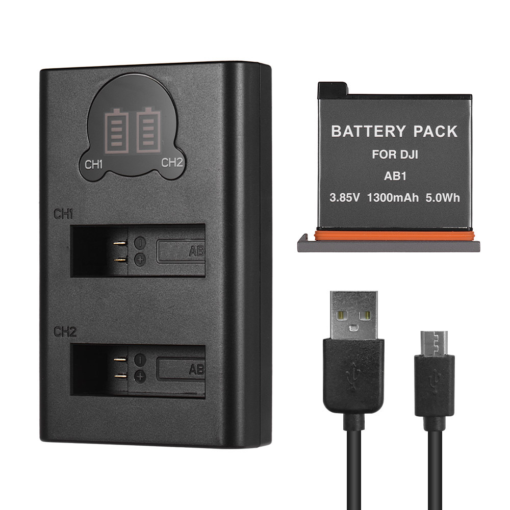 Opladen Kit Lcd Smart Display Dual Port Dual Channel Charger Met 1300Mah Oplaadbare Li-Ion Batterij Usb Oplaadkabel