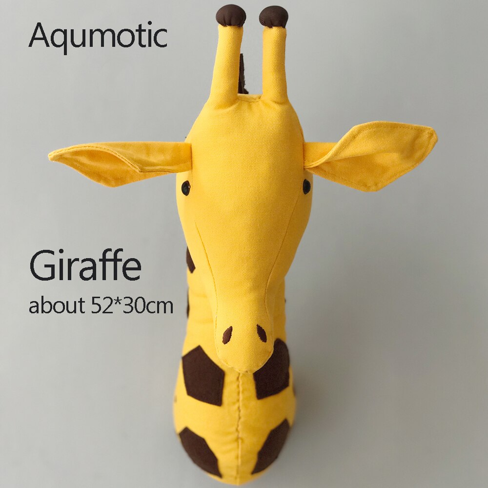 Aqumotic-suspension murale 3D, tête d'animal, décoration murale de cygne, oreiller doux mignon, pour chambre d'enfant: giraffe