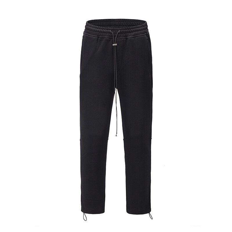 Pantalon de jogging en velours pour homme, survêtement, Streetwear urbain, gris, noir, bas, cordon de serrage, polaire réglable: Asian L / Black