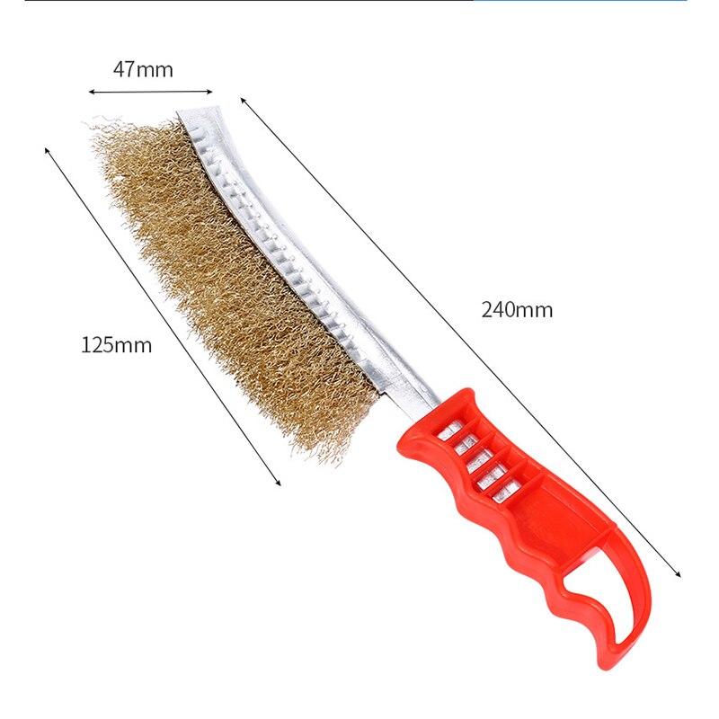 Stålborstar grillrengöring bbq grill stål stålborste borste-stål rostfritt stål stålborste rostfärgborttagningsverktyg: 02