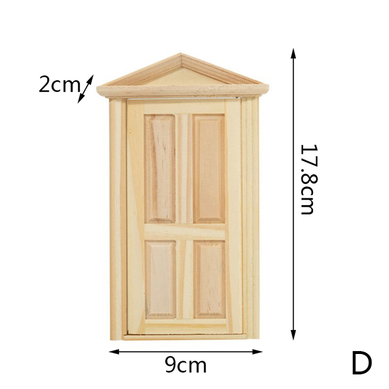 1/12 Poppenhuis Miniatuur Hout Externe Enkele Deur Houten Raamkozijn Diy Accessoires Pophuis Meubels Speelgoed Multi Stijlen: Goud
