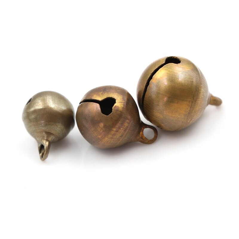 10pcs/lot DIY Crafts 10/12/14mm Bronze Metal Jingle Bells Loose Festival Party Decoration Christmas Tree Decorations Accessories