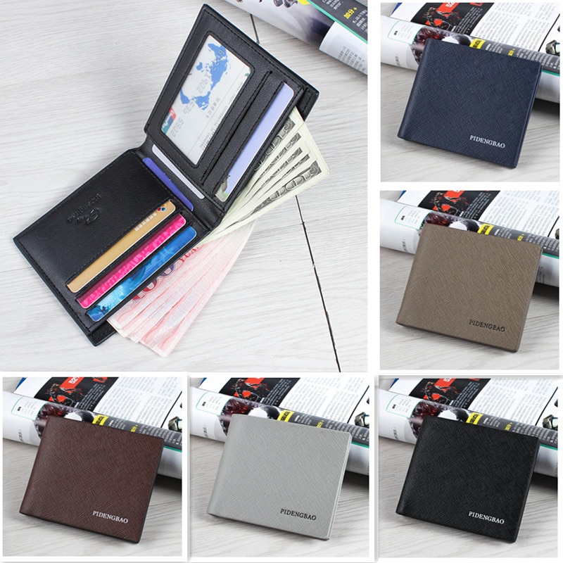 Pidengbao Neue Brieftasche der Männer Kurze Brieftasche Kreuz-abschnitt Koreanische Schüler Brieftasche Dünne Kreuz aufbringen Brieftasche