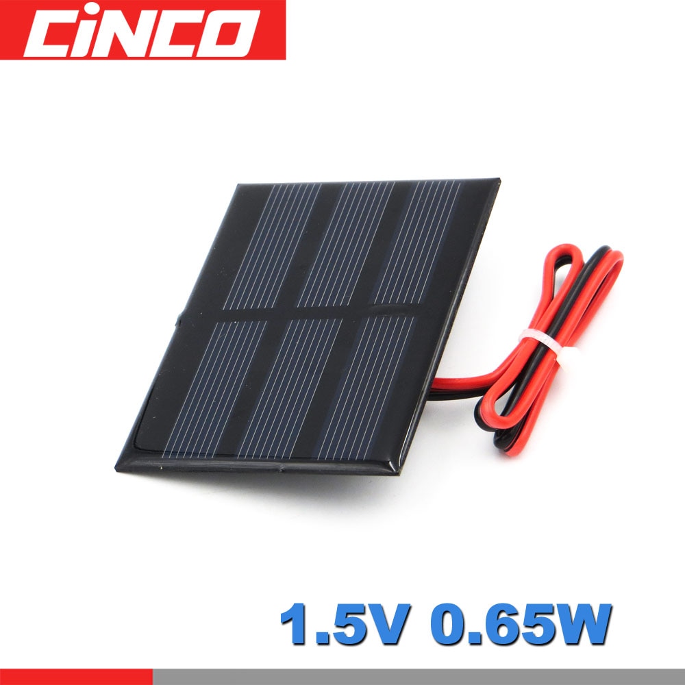 1.5 v 0.65w 430ma udvid ledning solpanel polykrystallinsk silicium diy batterioplader lille mini solcelle kabellegetøj 1.5v