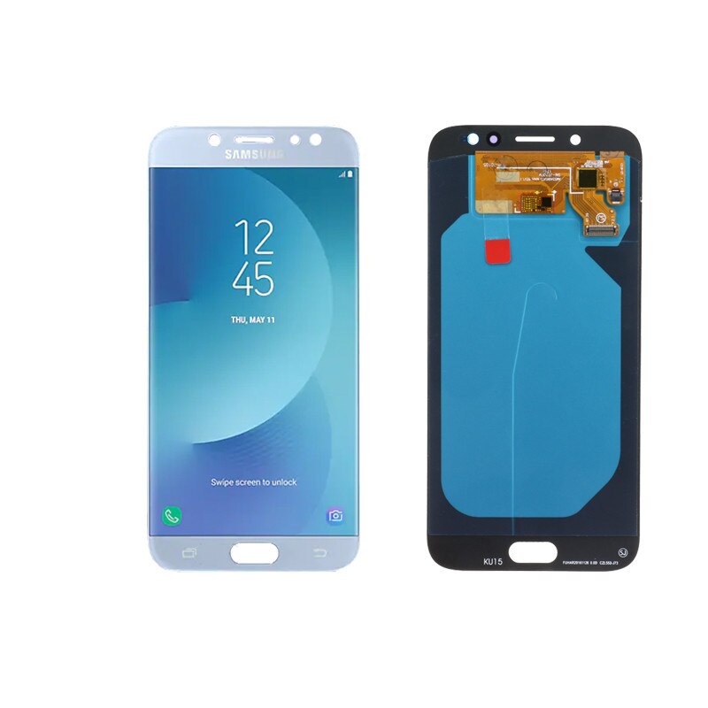Lcd para samsung galaxy j7 pro 2017 j730 j730fm/ds display touch screen digitador assembléia com ferramentas de vidro temperado filme: Blue
