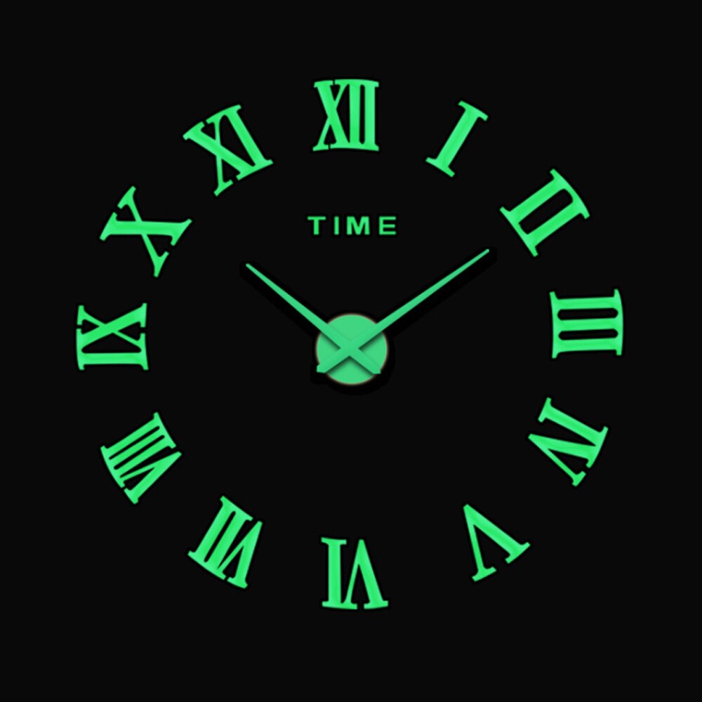 3D Lichtgevende Wandklok Grote Diy Klok Acryl Muurstickers Woonkamer Quartz Naald Horloge Home Decor Reloj De Pared: E