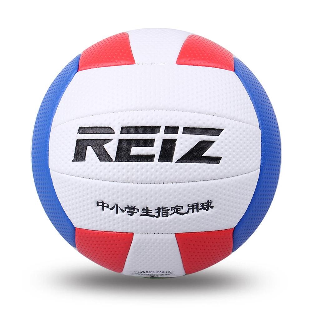 REIZ Soft Touch Volleyball Ball Training Competition Ball PU Leather Standard Size 5 Outdoor Indoor Volleyball Ball For Students: White