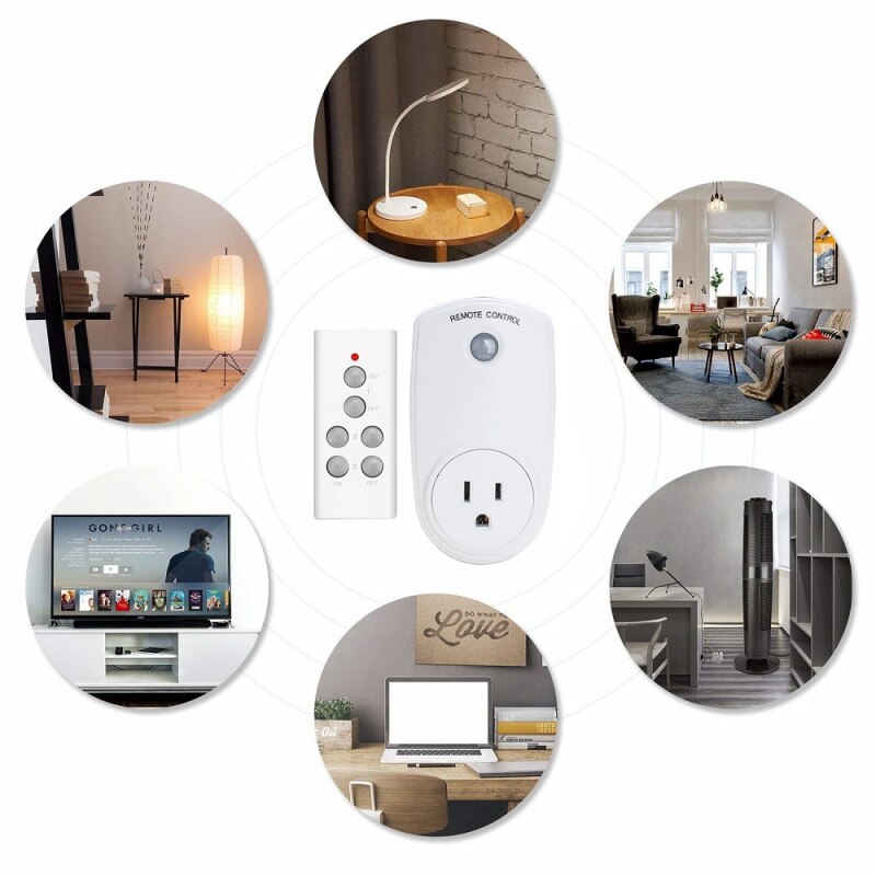 1/2/3/4/5PCS US Plug Smart Switch Socket AC 110V-230V Remote Control Outlet Wireless Switch Socket for Household Appliances