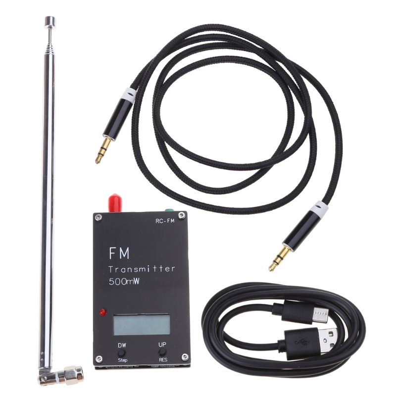 FM Transmitter 500mW 88-108MHz FM Transmitter Type C Port 320Transmitter Frequencies with Memory Function Stereo Input