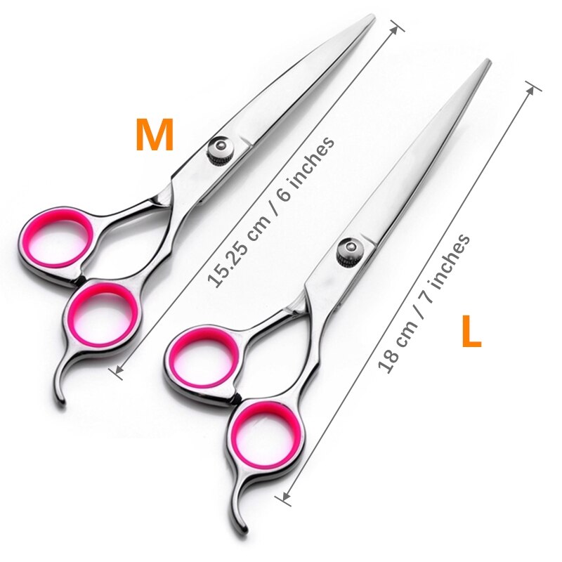 Tijeras de remache para mascotas de , tijeras de corte de pelo para perros y gatos de acero inoxidable, herramientas de peluquería curvas rectas