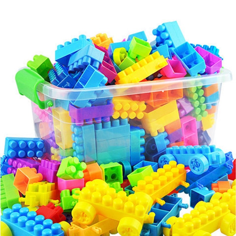 Il Grande Edificio Di Stoccaggio Blocchi In Scatola Per Bambini della Prima Infanzia Educativi Giocattoli Assemblati Ecologico di Plastica Sma: 700 PCs Storage Box   Locomotive