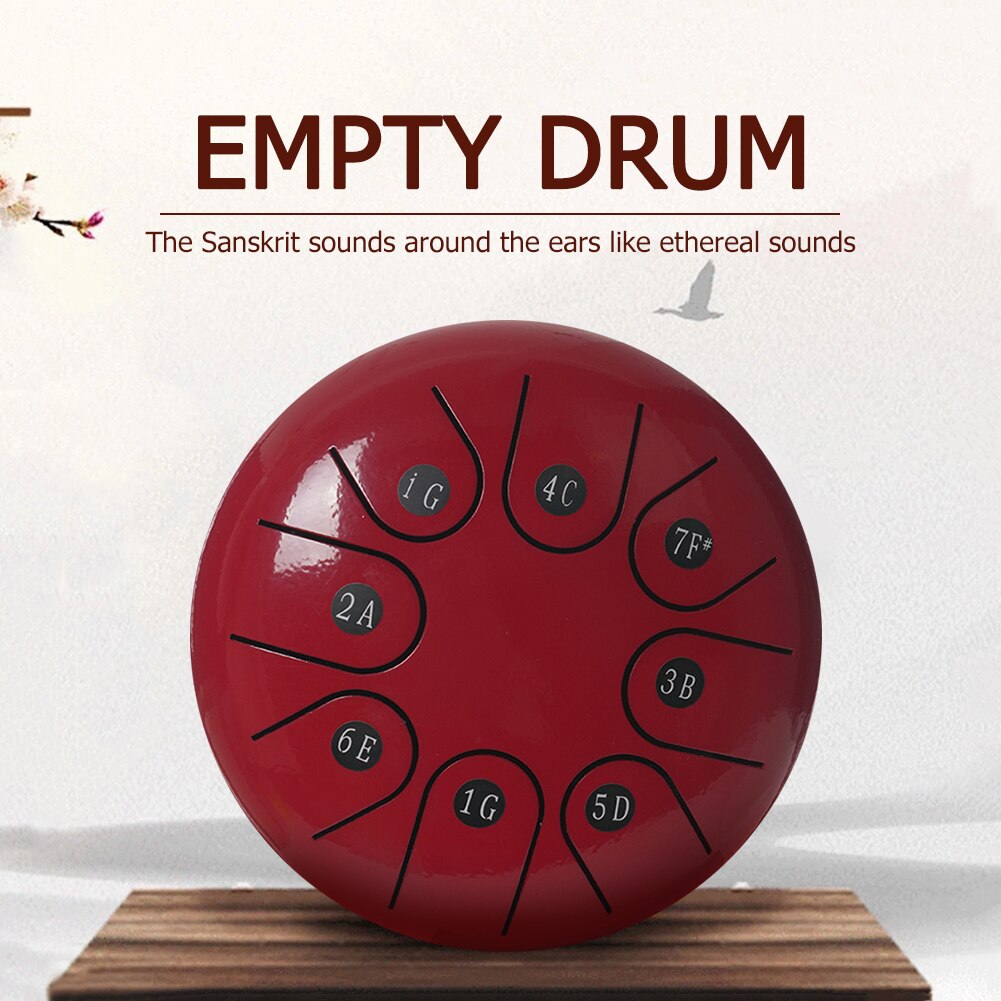 Hand Pan Tank Drum Notes Drum Musical Enjoyable Steel Tongue 6 inch 8 Tune Instrument Supplies for Children Beginner