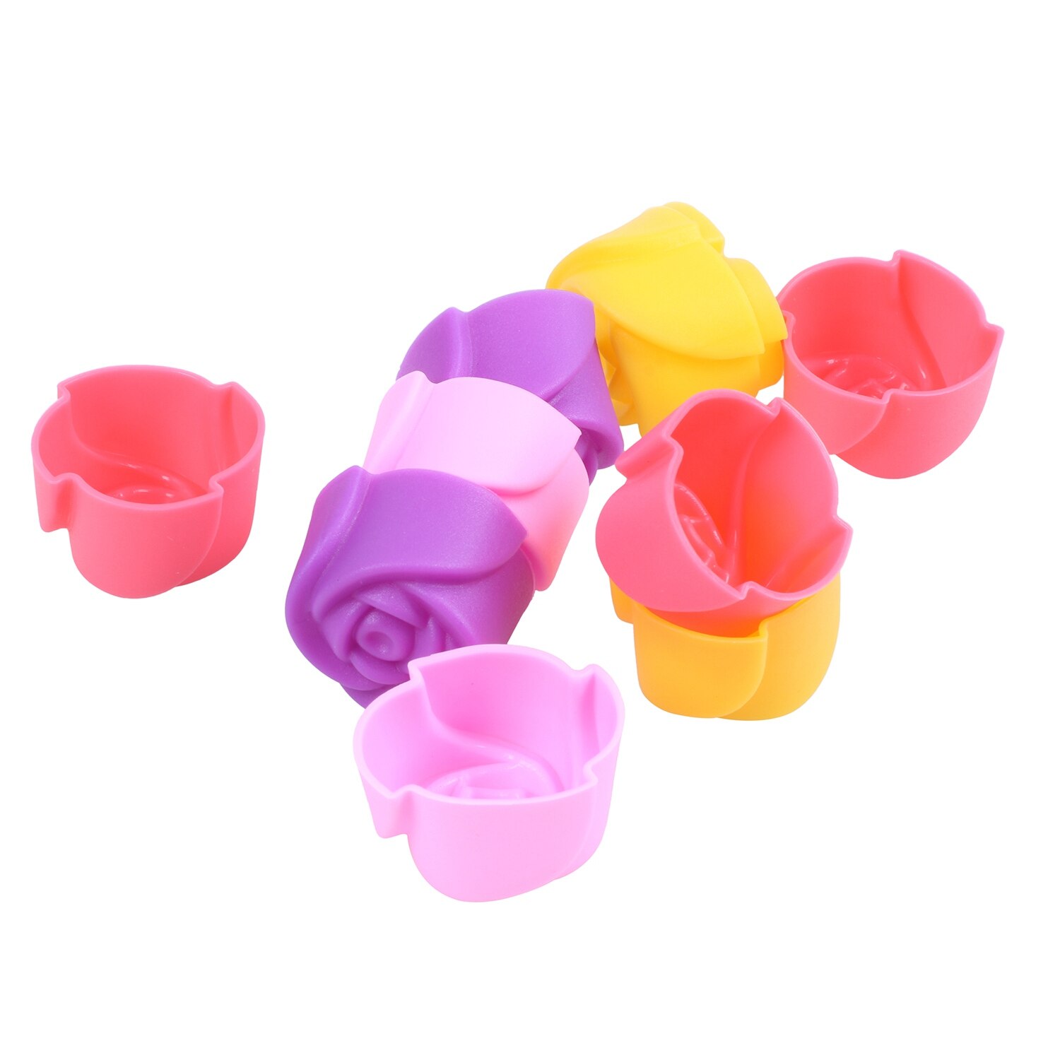 10x Silicone Rose Muffin Cookie Cup Cake Bakvorm Chocolade Jelly Maker Mould