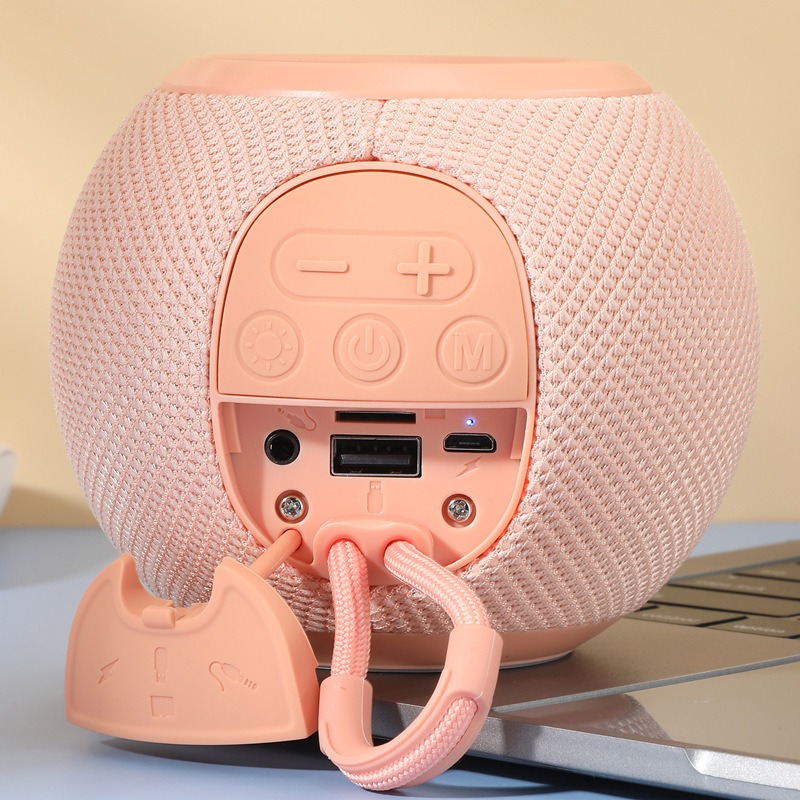 TG337 Bluetooth audio portable round small audio fabric led light wireless subwoofer speaker